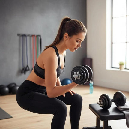 15-50kg Cast Iron Adjustable Dumbbell Weight Barbell Set for Men Women Home Gym Fitness Strength Training Muscle Building Exercise Equipment Indoor Workout