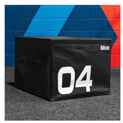 Plyometric Jumping Box Black 60cm Soft Foam Stackable Plyo Box Exercise Training Fitness Gym Equipment for Home Crossfit Strength Conditioning Jump Training Safe Durable Design