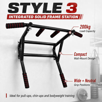 Wall Mounted Pull Up Bar Chin Up Dip Station Heavy Duty Multifunctional Home Gym Strength Training Equipment