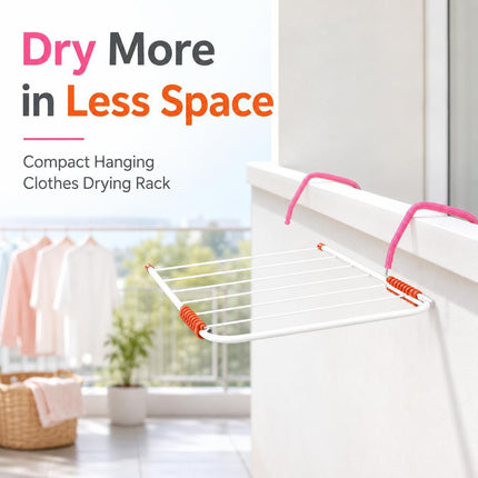 Foldable Over Bath Clothes Airer – 5-Bar Stainless Steel Laundry Drying Rack for Indoor Clothes Drying