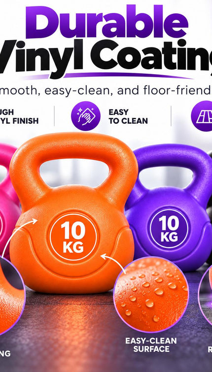 Kettlebell Weight 2KG-20KG Vinyl Coated Cement
