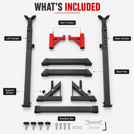 Adjustable Barbell Stand Rack, Height Adjustable Squat Support for Home Gym Strength Training