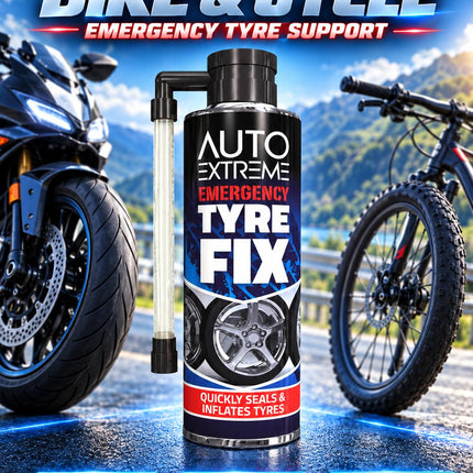 Instant Tyre Fix Spray 300ml Puncture Repair Sealer Inflator For Car Bike Cycle Emergency Flat Tyre Solution