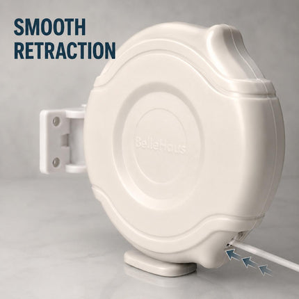 12M Retractable Clothes Line 15KG Heavy Duty Single Washing Line Wall Mounted Extendable Dryer