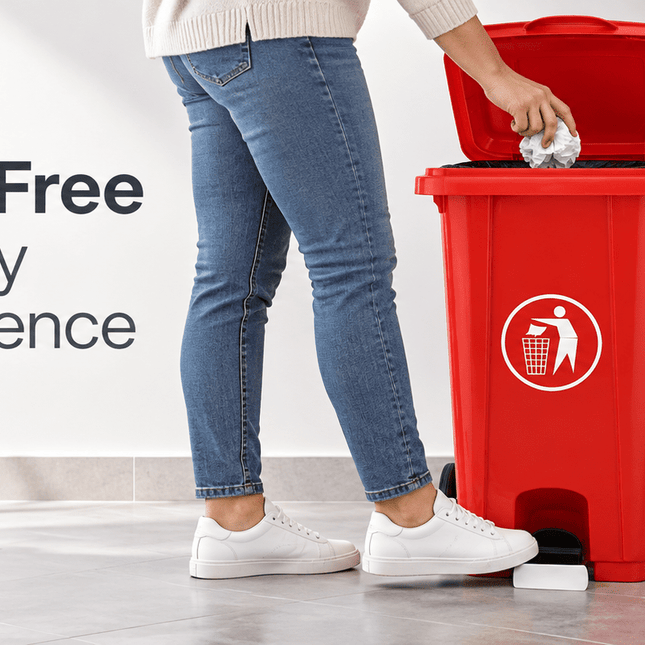 120L Red Outdoor Wheelie Bin with Lid, Heavy Duty HDPE Waste Rubbish Dustbin with Rubber Wheel