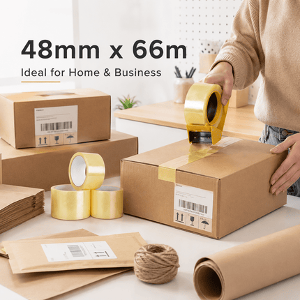 Parcel Packing Tape Strong Adhesive Box Sealing Tape 48mm × 66m for Moving Storage & Shipping