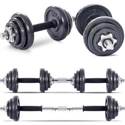 Adjustable Dumbbell Barbell Weight Set Cast Iron 15KG 20KG 30KG 50KG Home Gym