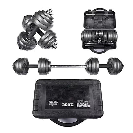15-50kg Cast Iron Adjustable Dumbbell Weight Barbell Set for Men Women Home Gym Fitness Strength Training Muscle Building Exercise Equipment Indoor Workout