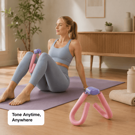 Inner Thigh & Hip Exercise Trainer, Arm and Leg Resistance Exerciser, Compact Portable Fitness Equipment for Home Workout, Pink