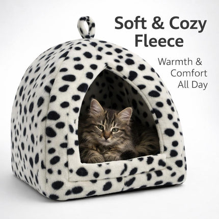 Igloo Pet Bed Cat Bed Kitten Dog Bed Fleece Pyramid Pet House Cozy Washable Warm Cat Cave Pet Tent for Small Animals