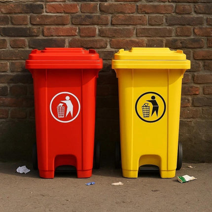100L / 120L Outdoor Waste Bin with Lid & Mobility Base