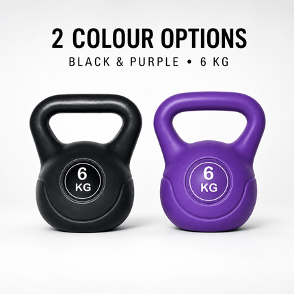 6KG Vinyl Coated Cast Iron Kettlebell Weight for Home Gym, Strength Training, Weightlifting, Cardio and Full Body Fitness Workouts