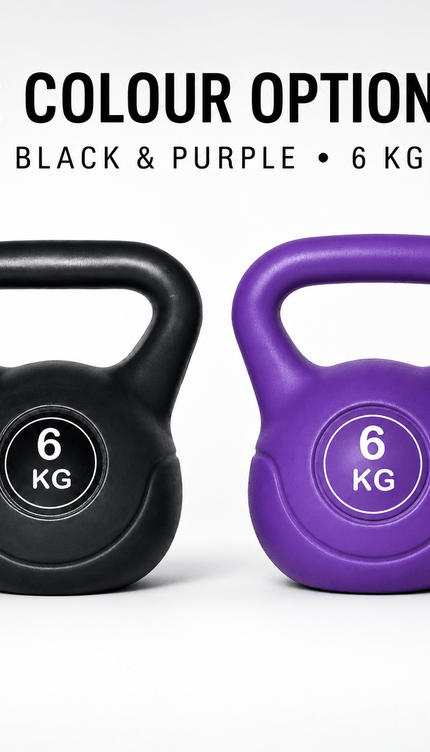6KG Vinyl Coated Cast Iron Kettlebell Weight for Home Gym, Strength Training, Weightlifting, Cardio and Full Body Fitness Workouts