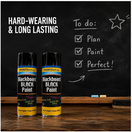 Blackboard Black Spray Paint 400ml Pack of 1 / Pack of 2 Matt Black Chalk Paint Multipurpose Furniture Wall Spray