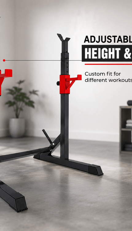 Adjustable Barbell Squat Rack Stands for Bench Press, Weight Lifting and Home Gym Strength Training