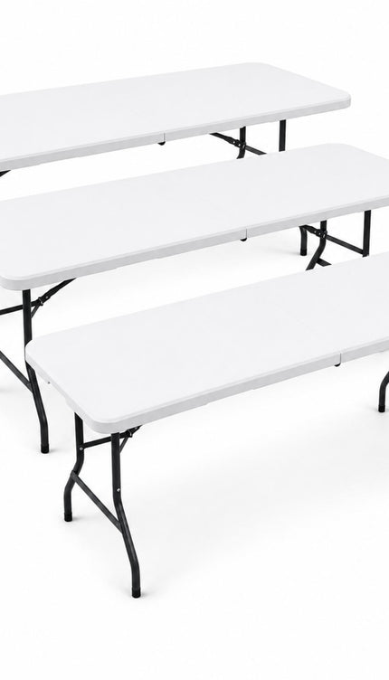 6FT Folding Trestle Table 180cm with Carry Handle