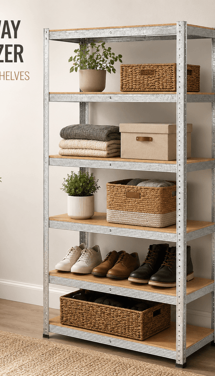 5 Tier Adjustable Steel Shelving Unit – 150 × 70 × 30cm, Silver