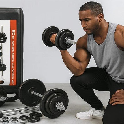 15-50kg Cast Iron Adjustable Dumbbell Weight Barbell Set for Men Women Home Gym Fitness Strength Training Muscle Building Exercise Equipment Indoor Workout