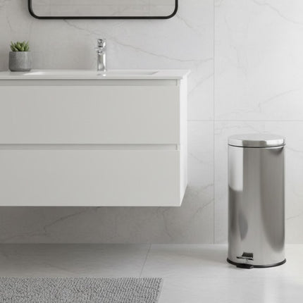 30L Stainless Steel Pedal Bin with Lid – Hands-Free Kitchen & Bathroom Trash Can