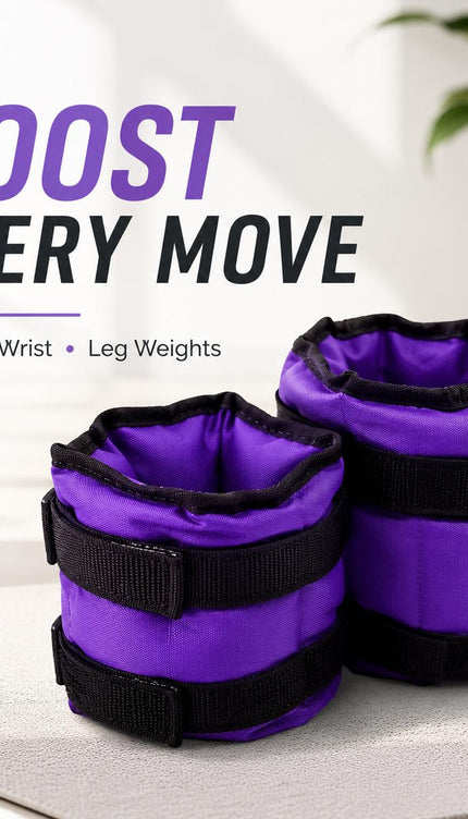 Ankle Wrist Weights Pair Purple Adjustable Leg Weights Straps for Walking Running Yoga Gym Fitness Training Home Workout 0.5kg-3kg