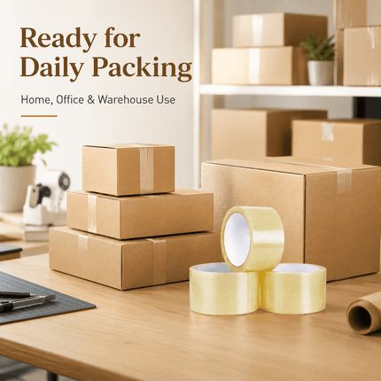 Parcel Packing Tape Strong Adhesive Box Sealing Tape 48mm × 66m for Moving Storage & Shipping
