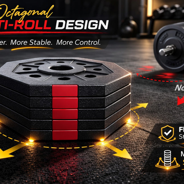 20kg Adjustable Octagonal Dumbbell & Barbell Set