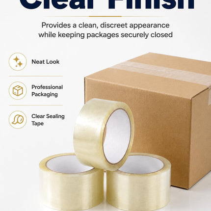 Packing Tape Clear Parcel Box Sealing Tape 3 Rolls Heavy Duty for Packaging Moving House & Storage 48mm x 66m
