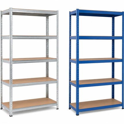 5-Tier Storage Rack with Adjustable Shelves Galvanized Steel Frame BLUE SILVER