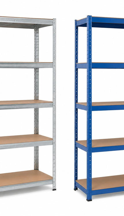 5-Tier Storage Rack with Adjustable Shelves Galvanized Steel Frame BLUE SILVER