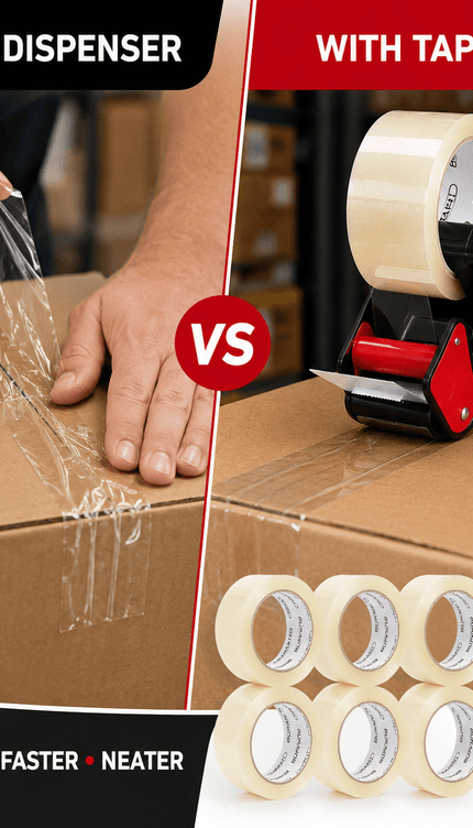 Clear Packing Tape with Dispenser Gun – 6 Rolls, 48mm × 66m