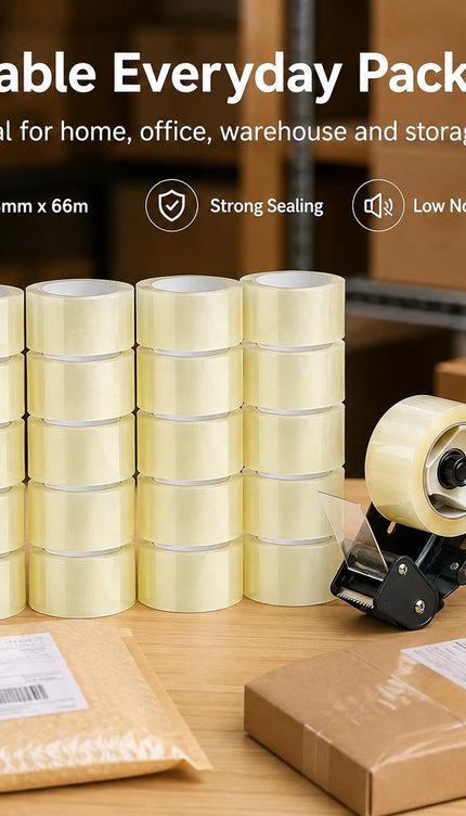 Clear Parcel Tape 48mm x 66m Strong Packing Tape for Boxes