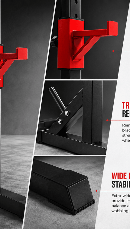 Adjustable Barbell Squat Rack Stands for Bench Press, Weight Lifting and Home Gym Strength Training