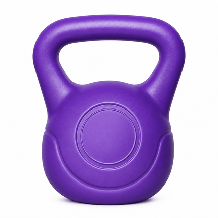 12KG Kettlebell Fitness Weight, Purple Vinyl Coated Cement Home Gym Workout Weight with Ergonomic Handle