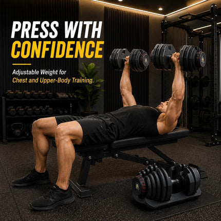 40kg Adjustable Dumbbell Set Quick Dial Weight Lifting Equipment for Home Gym Strength Training Fitness Exercise Workout with Adjustable Weights