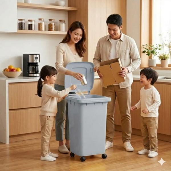 30L Wheelie Recycling Bin – Lid & Wheels