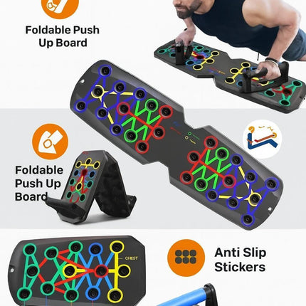 Foldable Push Up Board Fitness System – Multi-Function Home Gym Training Equipment