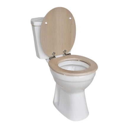 18 Inch Universal Bathroom MDF Toilet Seat Wooden WC Seat with Easy Fit Design and Fittings Durable Comfortable Smooth Finish Replacement Accessory