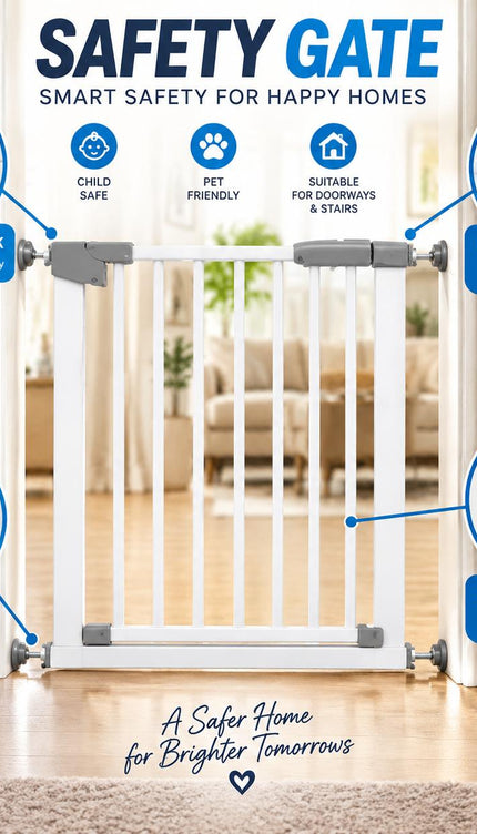 63-70cm Baby Safety Gate Auto Close Double Lock