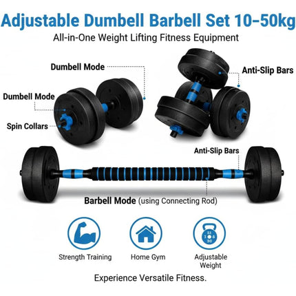 Adjustable Dumbbell & Barbell Set