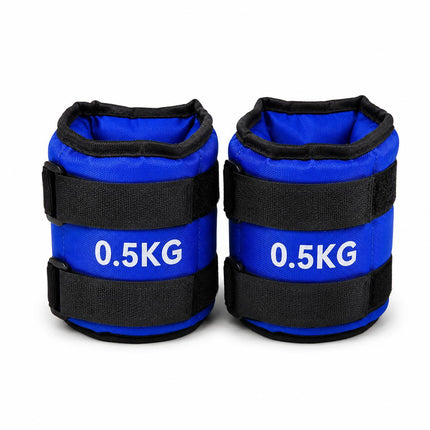 Blue Adjustable Ankle & Wrist Weights – Pair (0.5kg–3kg)