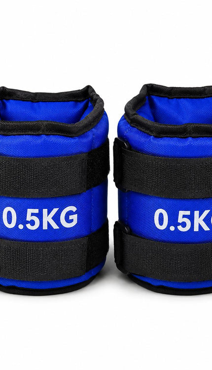 Blue Adjustable Ankle & Wrist Weights – Pair (0.5kg–3kg)