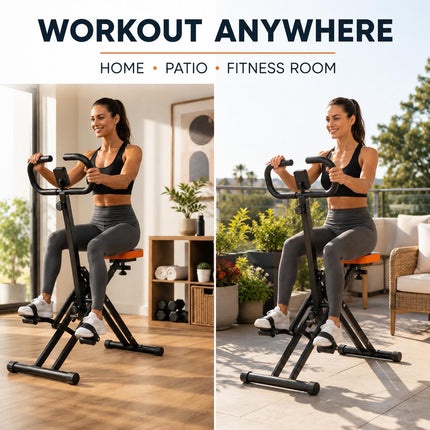 Horse Riding Exercise Machine | Adjustable Ab Trainer Fitness Bike Machine For Home Gym Cardio & Core Workout