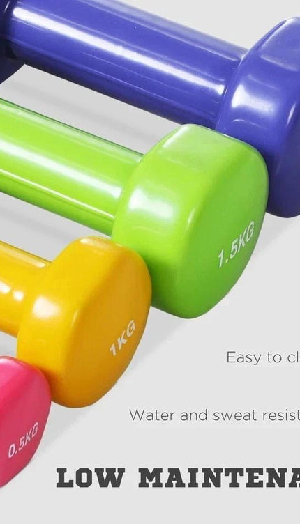10KG Neoprene Dumbbell Hand Weights Pair with CarryDurable Stand Durable