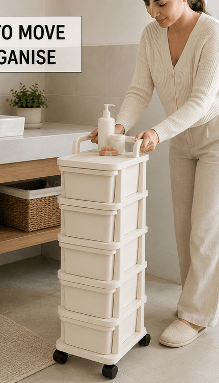 Storage Trolley Drawer Cabinet with Wheels, Multi-Tier Rolling Storage Organiser for Kitchen, Bathroom, Bedroom, Home Office, Utility Room and Salon