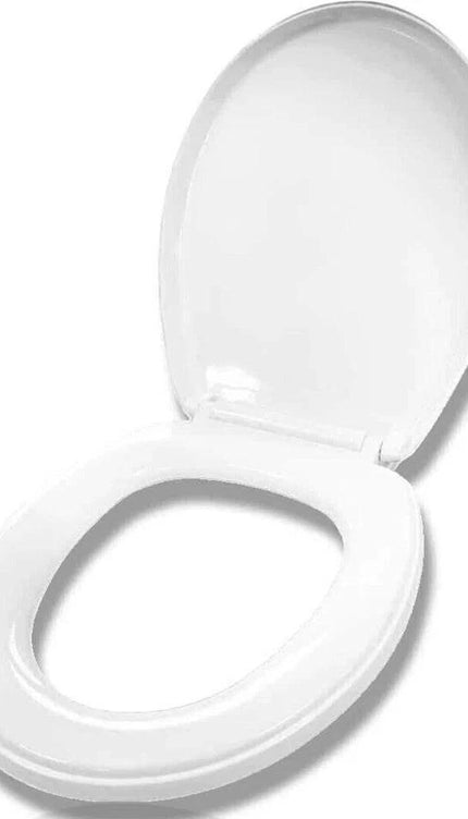 Universal Toilet Seat White Plastic Oval Soft Close Bathroom Seat Fittings Durable Easy Clean Comfortable Replacement WC Cover