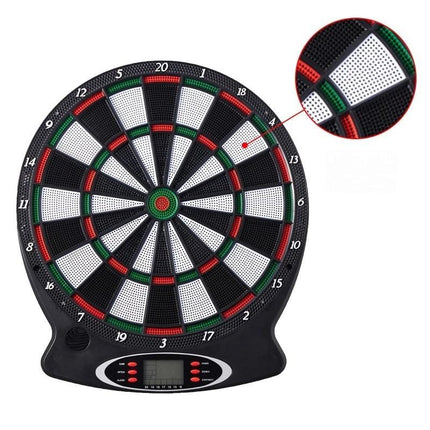 43cm Electronic Dart Board Digital Scoring Display with 6 Darts Family Indoor Pub Game