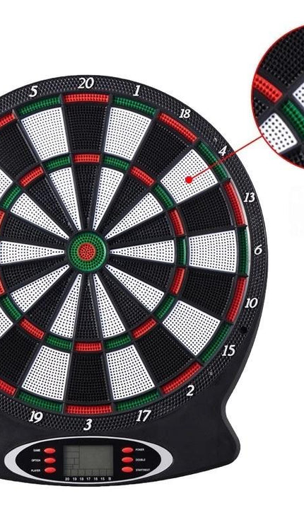 43cm Electronic Dart Board Digital Scoring Display with 6 Darts Family Indoor Pub Game