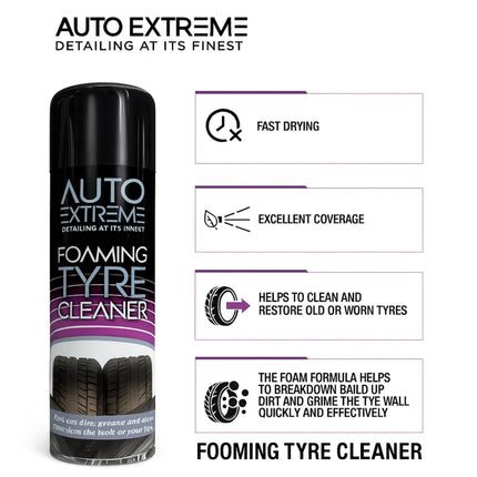 Foaming Tyre Spray Cleaner Dirt Grime Tyre Alloy Wheel Cleaner Restorer 300ml