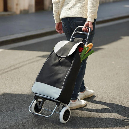 35L Folding Shopping Trolley Cart with Wheels – Waterproof Grocery Bag Carrier