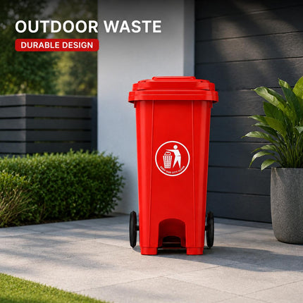 100L Wheelie Bin with Wheels | Large Outdoor Rubbish Bin for Home Garden Garage | Waste Storage Solution